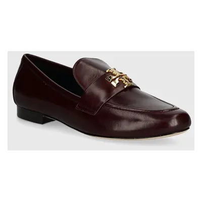 Tory Burch bőr mokaszin Eleanor Loafer bordó, női, lapos talpú