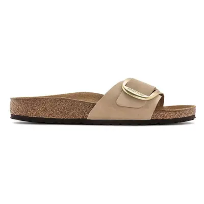 Birkenstock nubuk papucs Madrid Big Buckle bézs