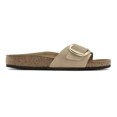 Birkenstock nubuk papucs Madrid Big Buckle bézs