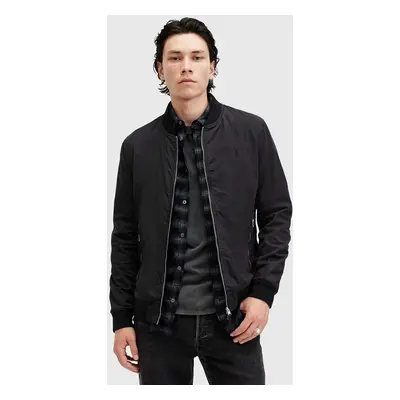 AllSaints bomber dzseki BASSETT férfi, fekete, átmeneti, M077OB