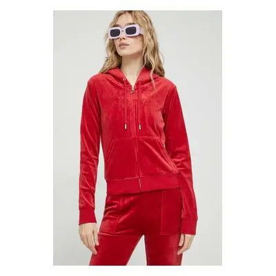 Juicy Couture felső Robertson piros, női, sima, kapucnis