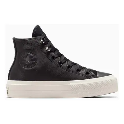 Converse bőr sneaker Chuck Taylor All Star Lift fekete, A08312C