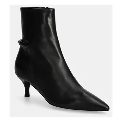 Furla bőr csizma Core Ankle Boot fekete, női, tűsarkú, YG60FCD X30000 O6000