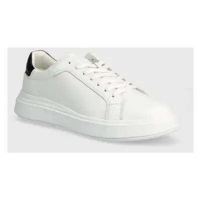 Calvin Klein bőr sportcipő LOW TOP LACE UP LTH fehér, HM0HM01016