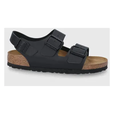 Birkenstock bőr szandál Milano fekete, női