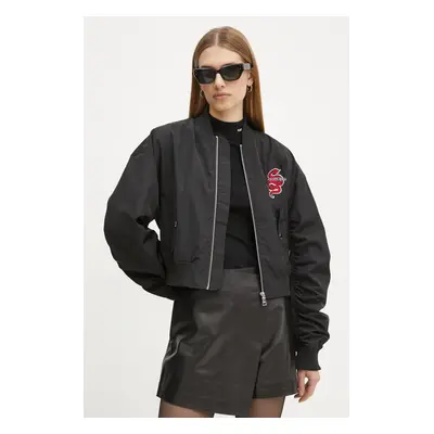 Karl Lagerfeld bomber dzseki női, fekete, átmeneti, A1W14039