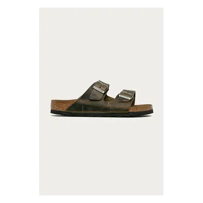 Birkenstock bőr papucs Arizona zöld, férfi