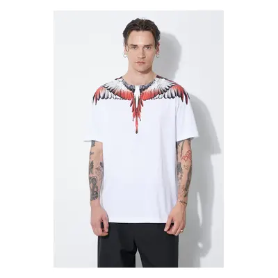 Marcelo Burlon pamut póló Icon Wings Basic fehér, férfi, nyomott mintás, CMAA056S24JER0010125