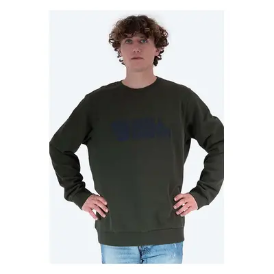 Fjallraven pamut melegítőfelső Logo Sweater zöld, férfi, nyomott mintás, F84142