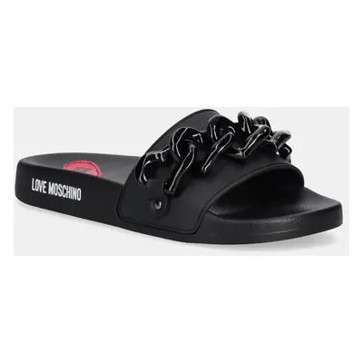 Love Moschino papucs fekete, női, JA28132G1MI17000