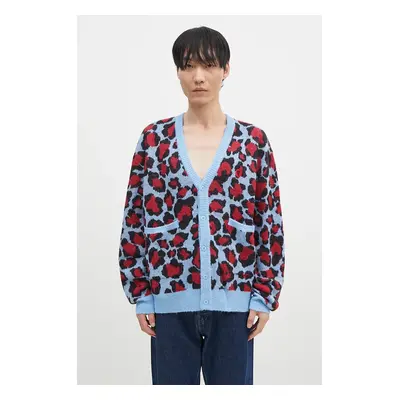 ICECREAM kardigán gyapjú keverékből Leopard Print Knitted Cardigan piros, IC24324