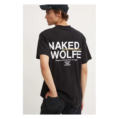 Naked Wolfe pamut póló fekete, férfi, nyomott mintás, classic.tee