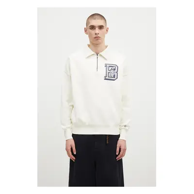 Billionaire Boys Club pamut melegítőfelső College Quarter Zip bézs, férfi, nyomott mintás, B2434