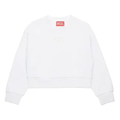 Diesel gyerek melegítőfelső pamutból STRASLIUM SWEAT-SHIRT fehér, sima, J01826