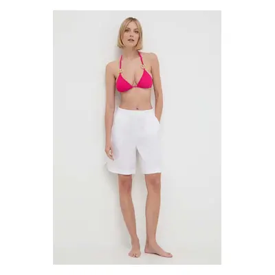 Max Mara Beachwear fürdőnadrág női, fehér, sima, magas derekú