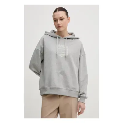 Tommy Hilfiger felső szürke, női, nyomott mintás, kapucnis, WW0WW45523