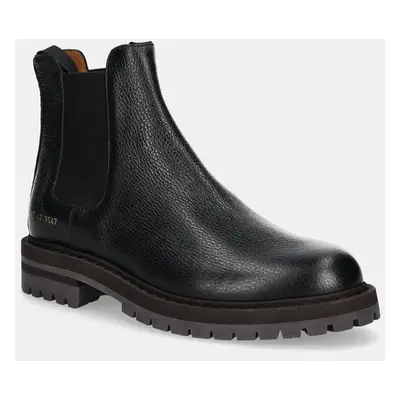 Common Projects bőr bokacsizma Chelsea Workboot in Leather fekete, férfi