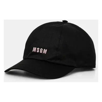 MSGM pamut baseball sapka fekete, nyomott mintás, 3541MDL06.237790