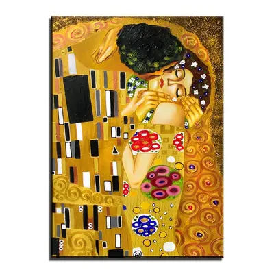 olajfestmény Gustav Klimt: A csók)