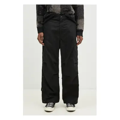 Maharishi pamut nadrág Original Cargo Snopants Loose fekete, egyenes, 5300.BLACK