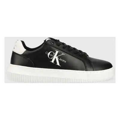 Calvin Klein Jeans bőr sportcipő YM0YM00681 CHUNKY CUPSOLE MONOLOGO fekete, YM0YM00681