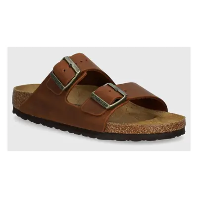 Birkenstock bőr papucs Arizona barna, női