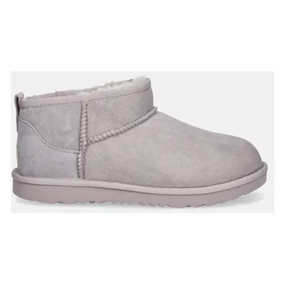 UGG gyerek hócipő velúrból KIDS CLASSIC ULTRA MINI rózsaszín, 1130750K