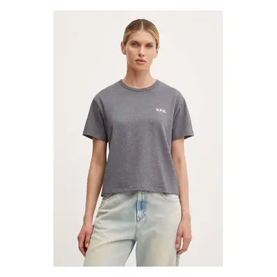 A.P.C. pamut póló t-shirt boxy petit vpc női, szürke, COHBQ.F26390