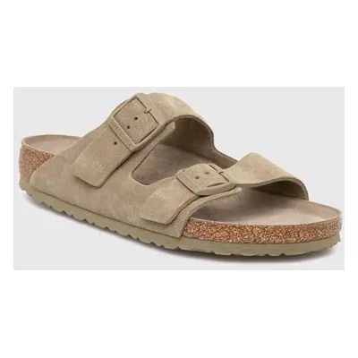 Birkenstock papucs velúrból Arizona SFB zöld, női