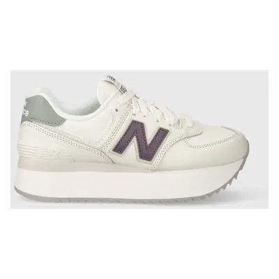 New Balance bőr sportcipő WL574ZFG fehér