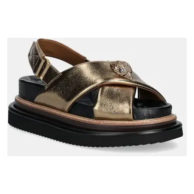 Kurt Geiger London bőr szandál Orson Cross Strap Sandal sárga, női, platformos