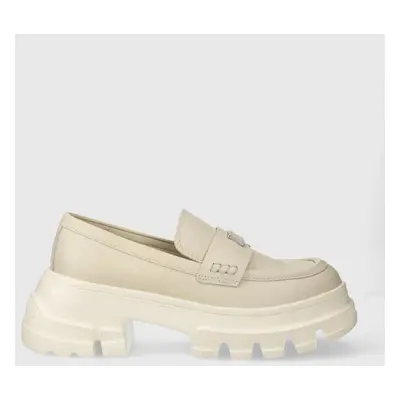 Tommy Jeans mokaszin TJW CHUNKY LOAFER bézs, női, platformos, EN0EN02504