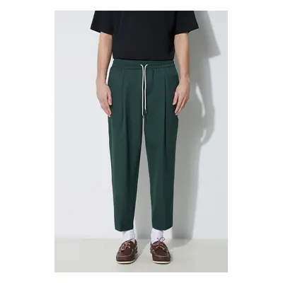 Drôle de Monsieur nadrág gyapjú keverékből Le Pantalon Cropped zöld, egyenes, D-BP154-PL127-FGN