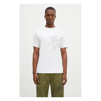 Maharishi pamut póló Dpm: Sparse Bonsai T-Shirt fehér, férfi, nyomott mintás, 5339.WHITE