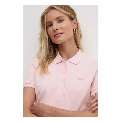 Lacoste t-shirt női, galléros, rózsaszín