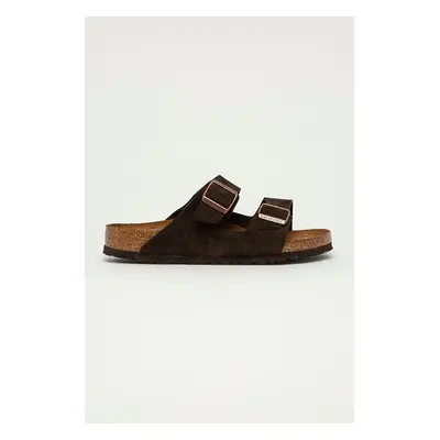 Birkenstock papucs velúrból Arizona barna, férfi