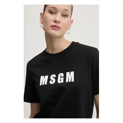 MSGM pamut póló női, fekete, 3841MDM92.257002