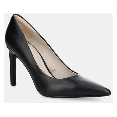 Calvin Klein bőr tűsarkú HEEL PUMP - LTH fekete, HW0HW02336