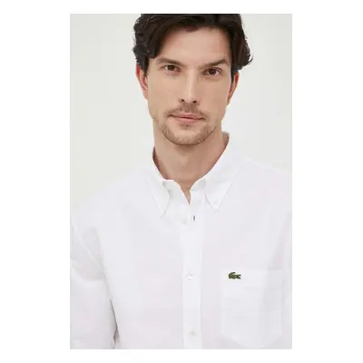 Lacoste pamut ing férfi, legombolt galléros, fehér, regular