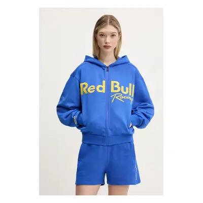 Red Bull Racing x Pepe Jeans pamut melegítőfelső LOGO ZIP HOODIE lila, női, nyomott mintás, kapu