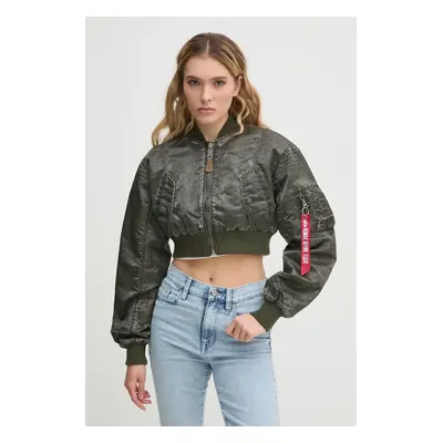 Alpha Industries bomber dzseki MA-1 Vintage Cropped Wmn zöld, átmeneti, oversize