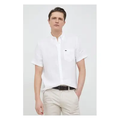 Lacoste len ing legombolt galléros, fehér, regular