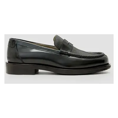 AllSaints bőr mokaszin Bloom Loafer fekete, férfi, M021FC