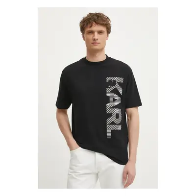 Karl Lagerfeld t-shirt fekete, férfi, nyomott mintás, 551221.755198