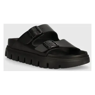 Birkenstock bőr papucs BIRKENSTOCK X PAPILLIO Arizona Chunky Exq fekete, női