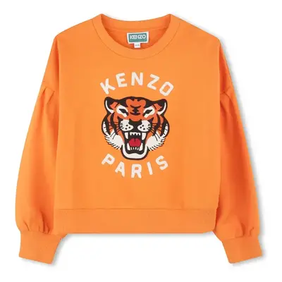 Kenzo Kids gyerek melegítőfelső pamutból narancssárga, nyomott mintás, K61049