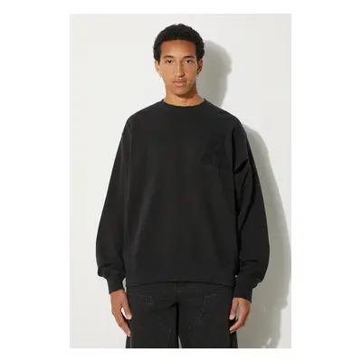 AMBUSH pamut melegítőfelső Hole Sweatshirt fekete, férfi, nyomott mintás, BMBA004F24FLE0011010