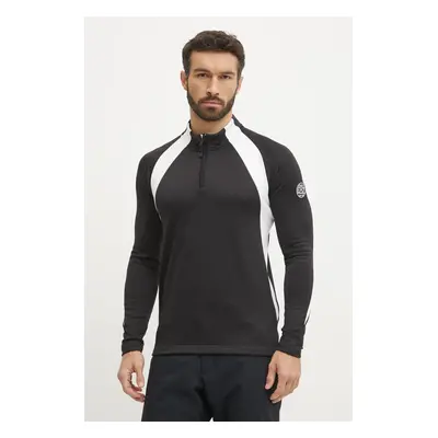 EA7 Emporio Armani sportos pulóver St. Moritz Powerstretch fekete, nyomott mintás, PJQXZ.6DPMA5