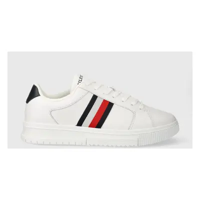 Tommy Hilfiger bőr sportcipő SUPERCUP LTH STRIPES ESS fehér, FM0FM04895