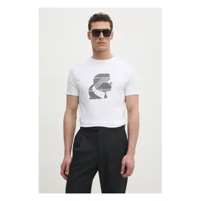 Karl Lagerfeld t-shirt fehér, férfi, nyomott mintás, 551221.755088